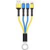 Кабель USB Gelius Splitter GP-UC130 3in1 Yellow/Blue Vodafone