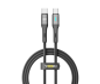 Кабель USB YOKI LED YK-LE17 Type-C to Type-C 60W 1.2m (Чорний) Vodafone